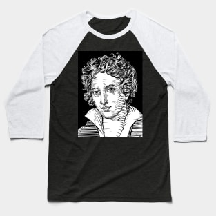 PERCY BYSSHE SHELLEY ink portrait Baseball T-Shirt